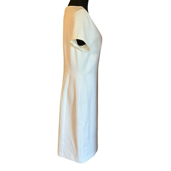 Ann Taylor White Side Button Sheath Dress Size 10 - Picture 6 of 10
